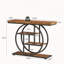 Console industrielle 41,3 pouces à 4 niveaux avec base circulaire - canapé de hall d'entrée étroit, décor en métal-1419113211