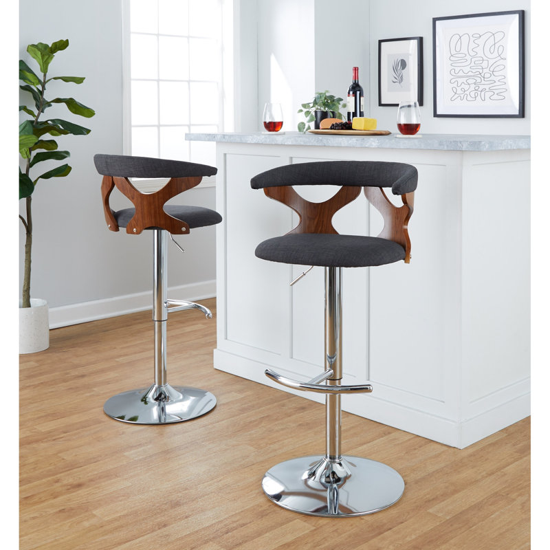 Tabouret de bar réglable pivotant de style Mid-Century, Blue