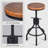 Swivel Pine Solid Wood Adjustable Height Counter Stool with Iron Frame-1034073683-951660729
