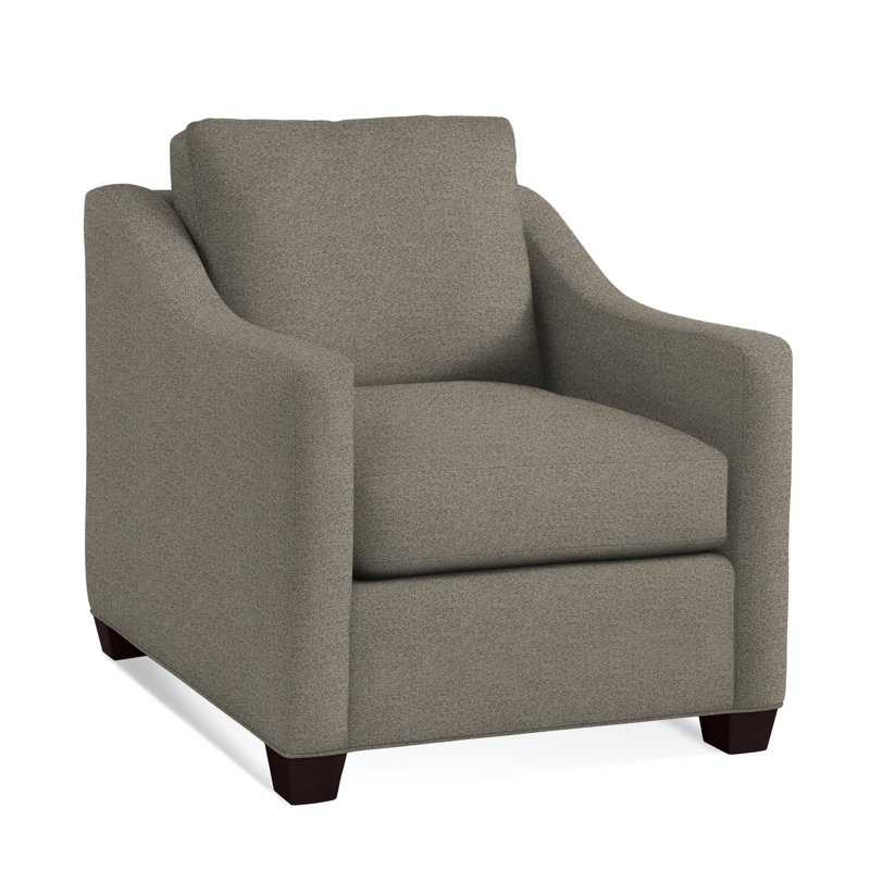 Oliver Chair, Java Finish, Light Blue Performance Fabric; 0851-55