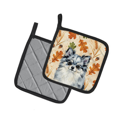 Paire de supports à casseroles Blue Merle Pomeranian Heirloom