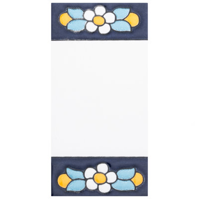 Sevillano 4.38 in. x 2.13 in. Ceramic Decorative Tile Insert