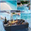 Aluminum Frame Poolside Floating Tray – All - Weather For Drinks, Snacks & Outdoor Hangouts-463515511-463515515-463515518