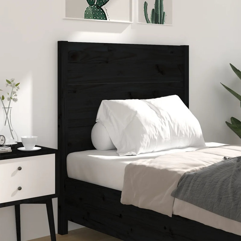 Manseau Solid Wood Headboard, Black, Single (3'2)