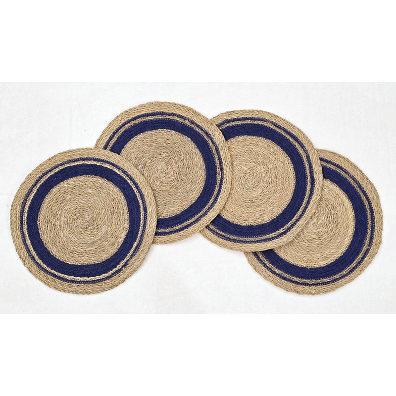 Ensemble de 4 napperons Seagrass, Blue Floral