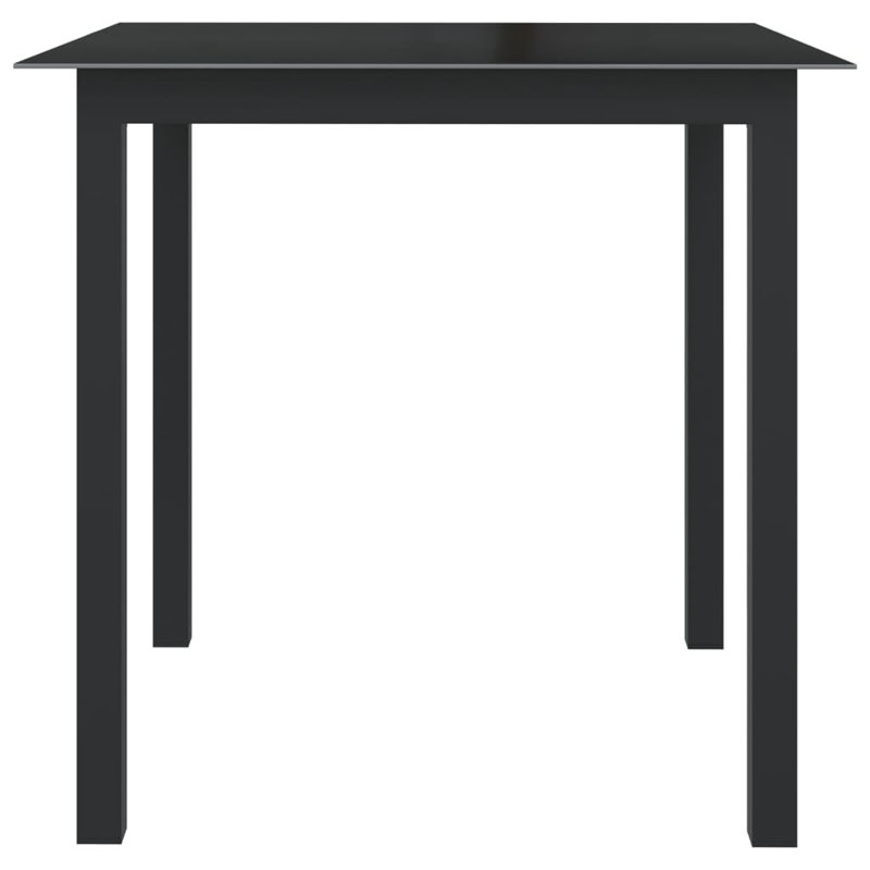 Engela Square Glass Outdoor Dining Table - 80 cm W 80 cm D, Black