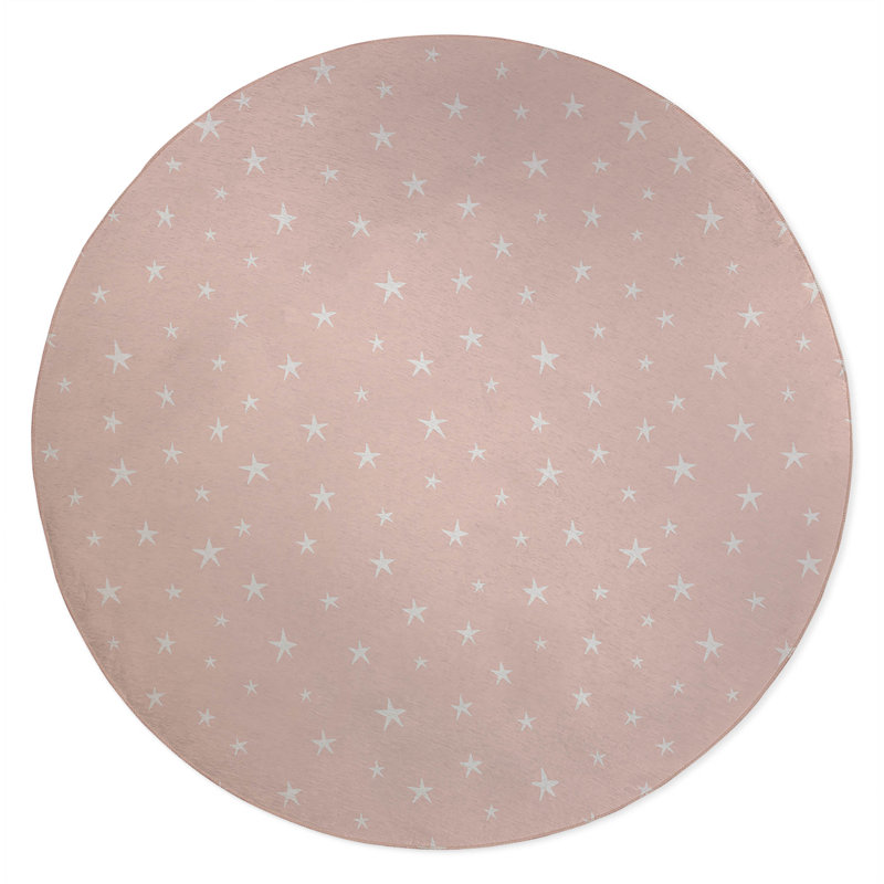 Starry Night Non-Slip Outdoor Rug, Round 5'
