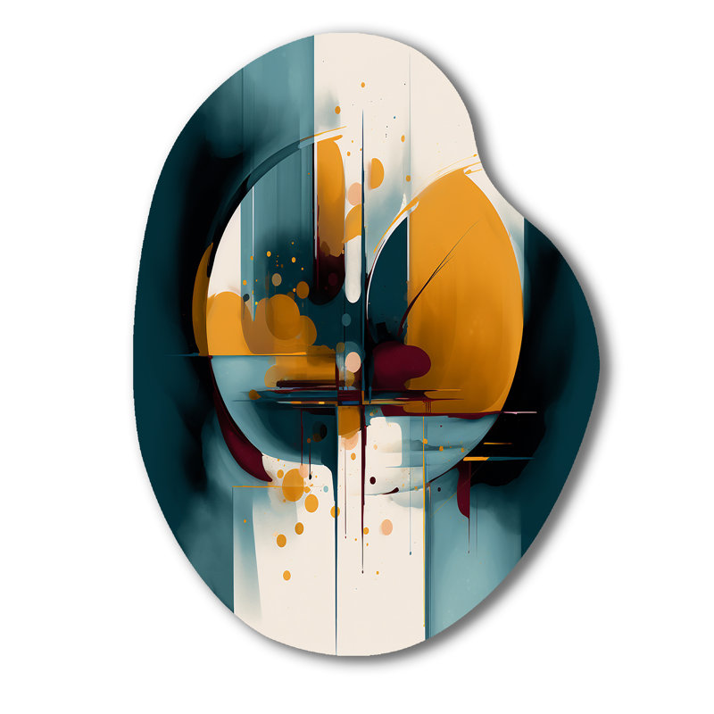 Cleota - décoration murale géométrique asymétrique en métal, impression d'art moderne de forme unique, H 30 po x l 22 po