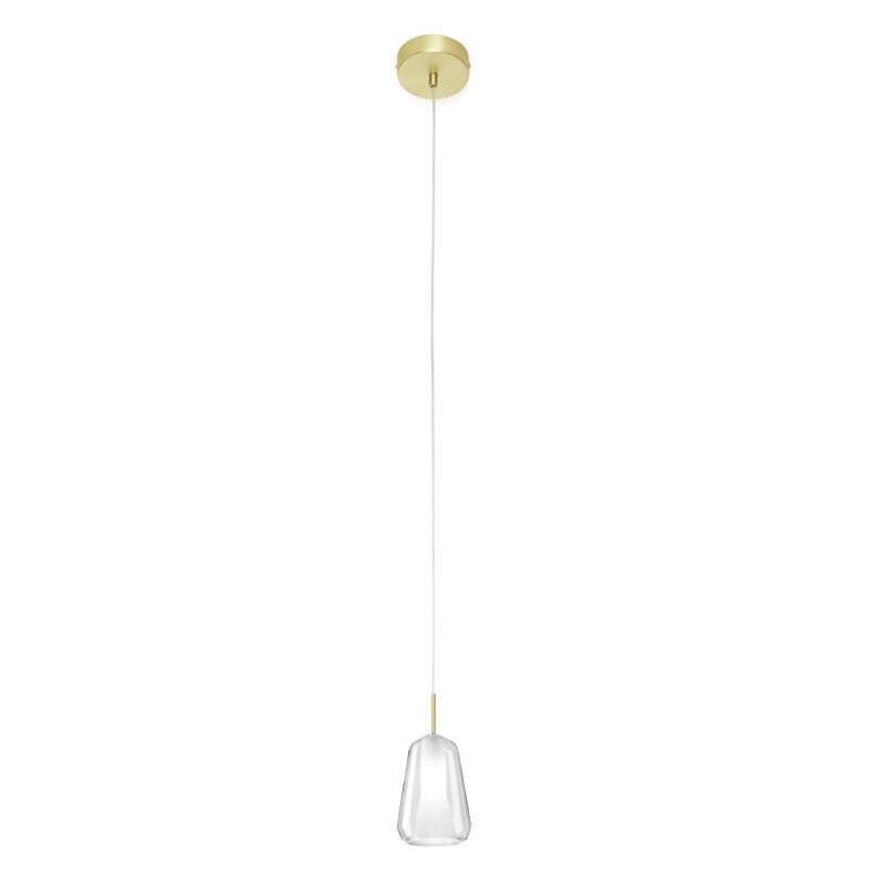 Colusa 1 - Light Gold Teardrop Pendant, Clear Borosilicate