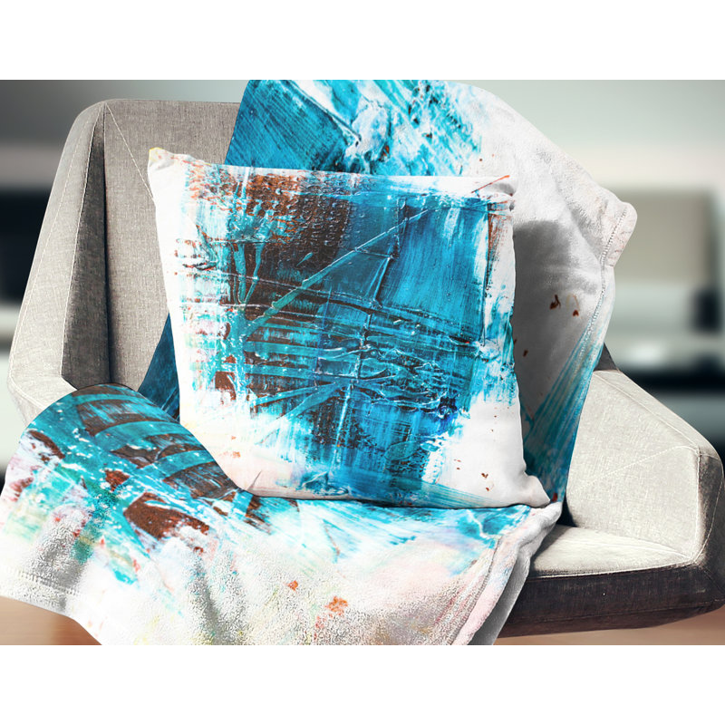  Coussin abstrait, 16 po x 1 po, Carré