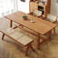 Table de salle à manger rectangulaire en bois massif beige-1088612123