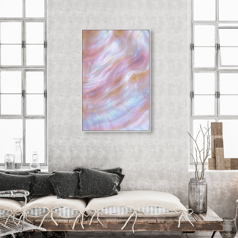 Iridescent Wave II Print by Oliver Gal, 31"H x 21"W, White Floater Frame