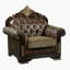 Fauteuil d'appoint 46 po Vega avec similicuir et revêtement en microfibre, dossier capitonné, ressorts en mousse