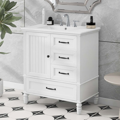 Meuble-lavabo polyvalent avec plusieurs options de rangement et fabrication durable
