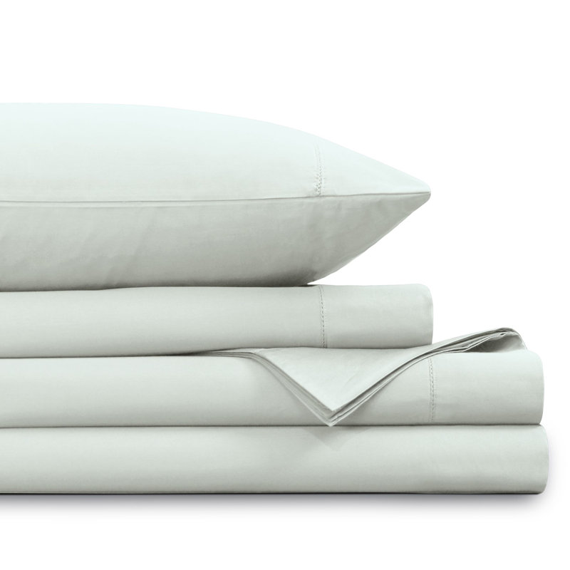 1000 Thread Count Egyptian-Quality Cotton  Sateen Extra Deep Pocket Sheet Set, Queen Pillowcase Case Pack, Ivory