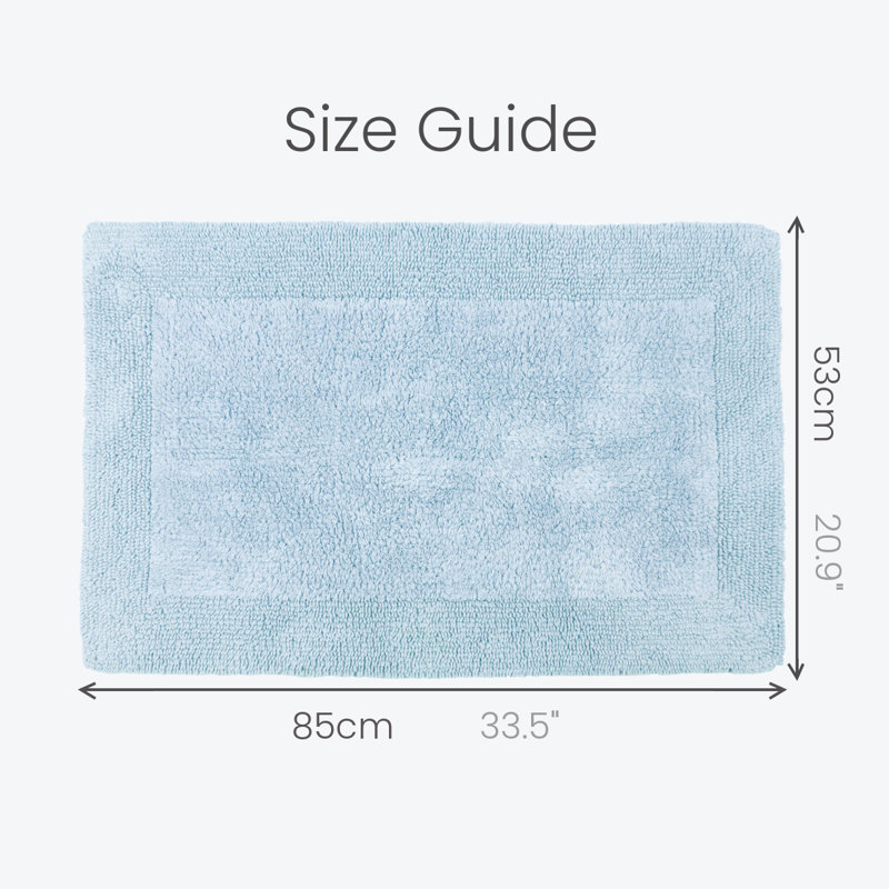 Ruthann Cotton Reversible Bath Mat, Blue