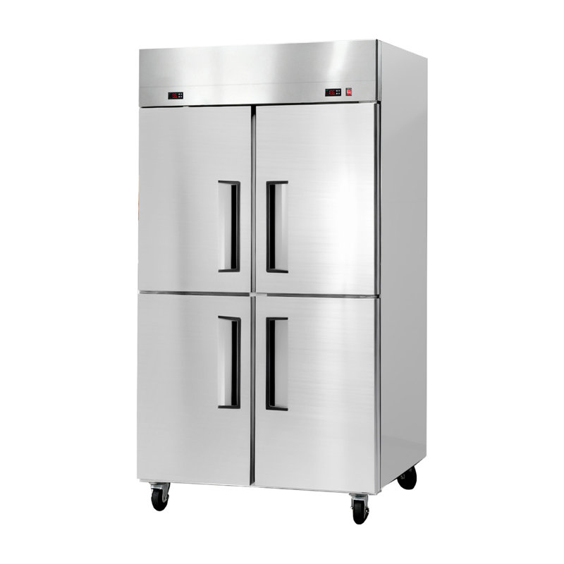 Commercial Refrigerator and Freezer Combo 48"W, 31 Cu.Ft Stainless Steel Upright Freezer/Refrigerator with 4 Doors, Auto-Defrost, 6 Adjustable Shelves, UL Certified