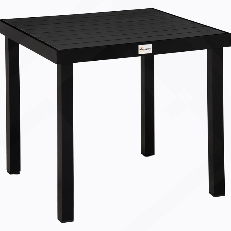 Outsunny Outdoor Dining Table For 4 Person, Square, Aluminum Metal Legs For Garden, Lawn, Patio