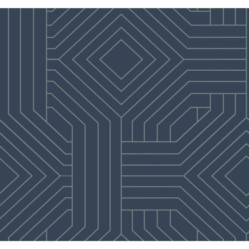 Papier peint Diverging Diamonds, Bleu marine