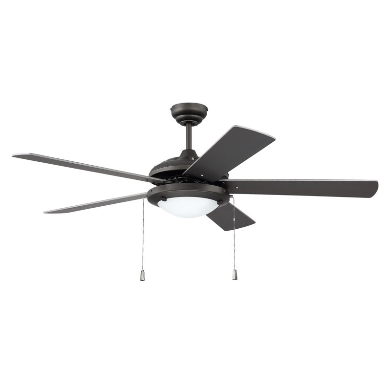 Nikia 52'' Ceiling Fan with LED Lights, Espresso/Walnut 