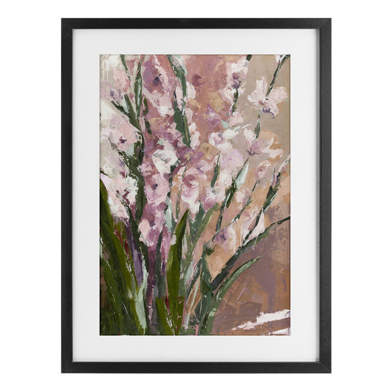 «Pink Fading Radiance», reproduction d'art sous verre encadrée par Susan Pepe, H 20 po x l 14 po, Cadre noir minuit
