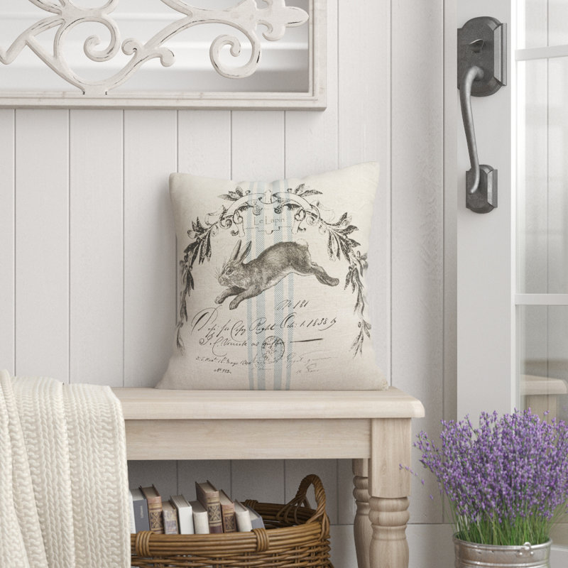  French Farmhouse Throw Pillow, 16" H x 16" W x 6" D
