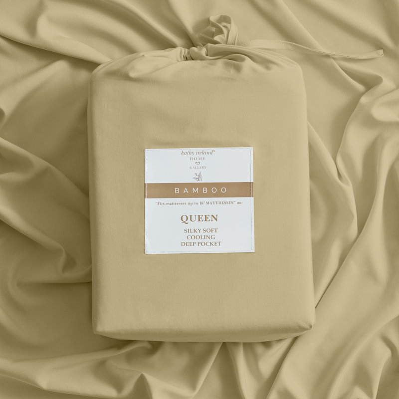 Ensemble de draps 6 pièces Kathy Ireland , Ensemble de draps pour taille de lit grand avec si, Beige