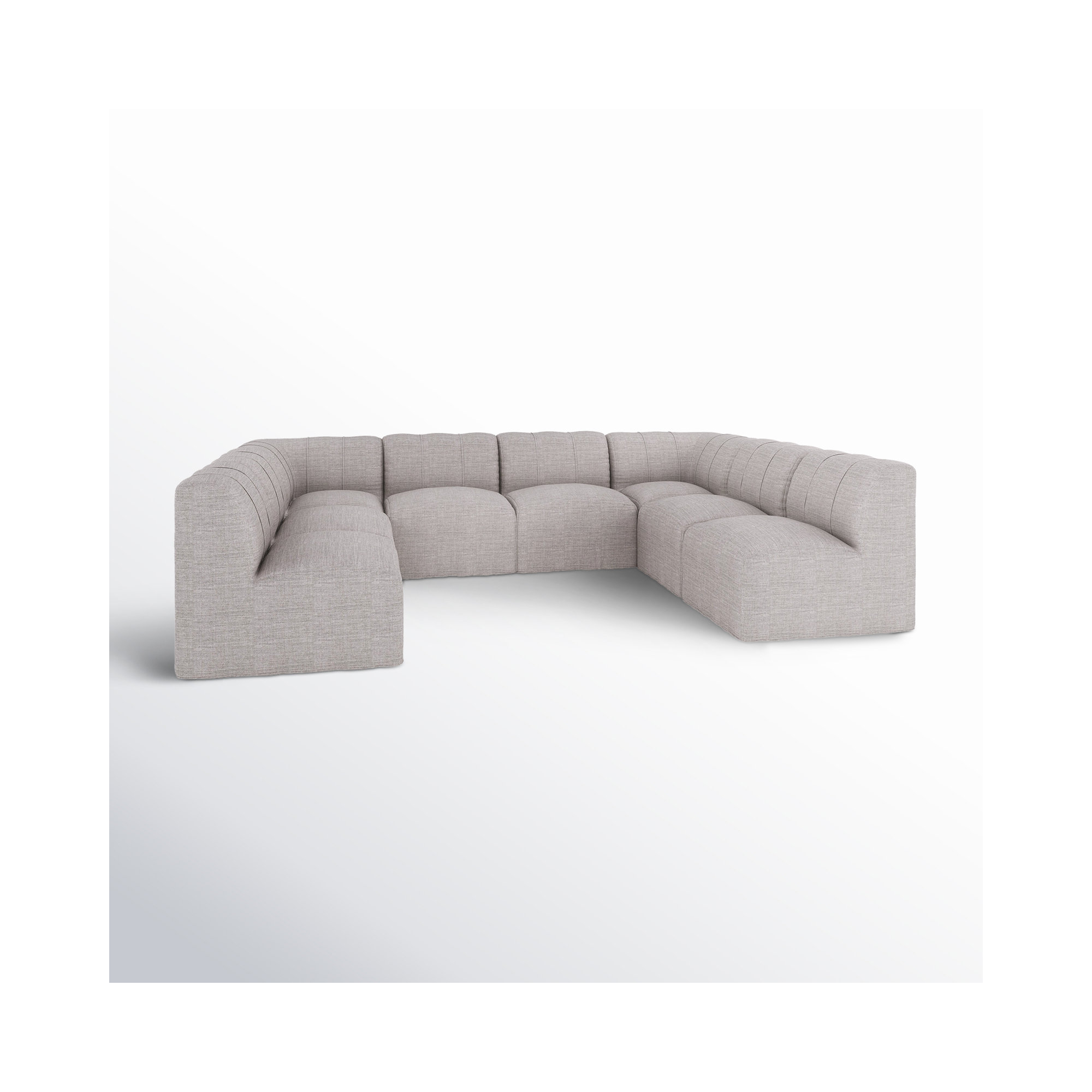 Praia 124" Sunbrella® Modular Outdoor U Sectional, Cast Silver Sunbrella®