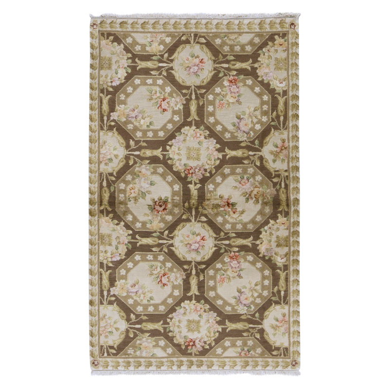 Handmade Silk and Wool Area Rug