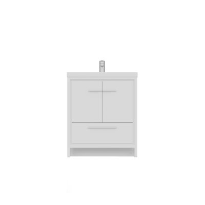 Feike 30'' Single Bathroom Vanity with Solid Surface Top