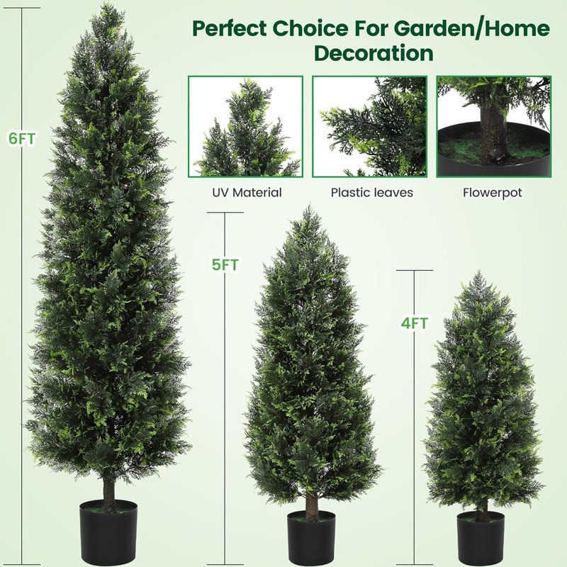 Artificial Cedar Plant in Pot, 48" H