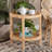 Bhagipuri Rattan and Mahogany Solid Wood End Table with Storage