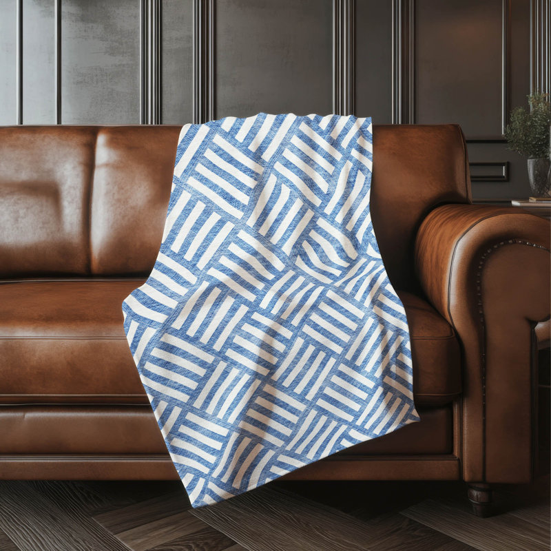 Jeté carré Addison Sherpa ASB620, Bleu