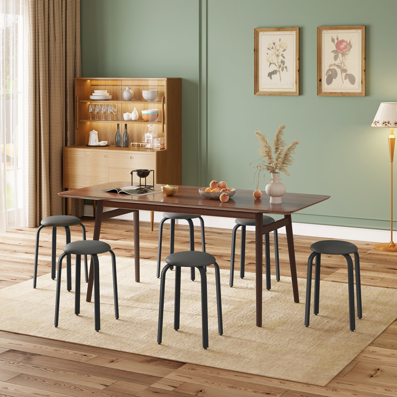 Meenah Steel Accent Stool, Grey
