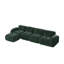 Canapé modulaire en L capitonné vert avec repose-pieds mobile, canapé-lit Cloud Comfort