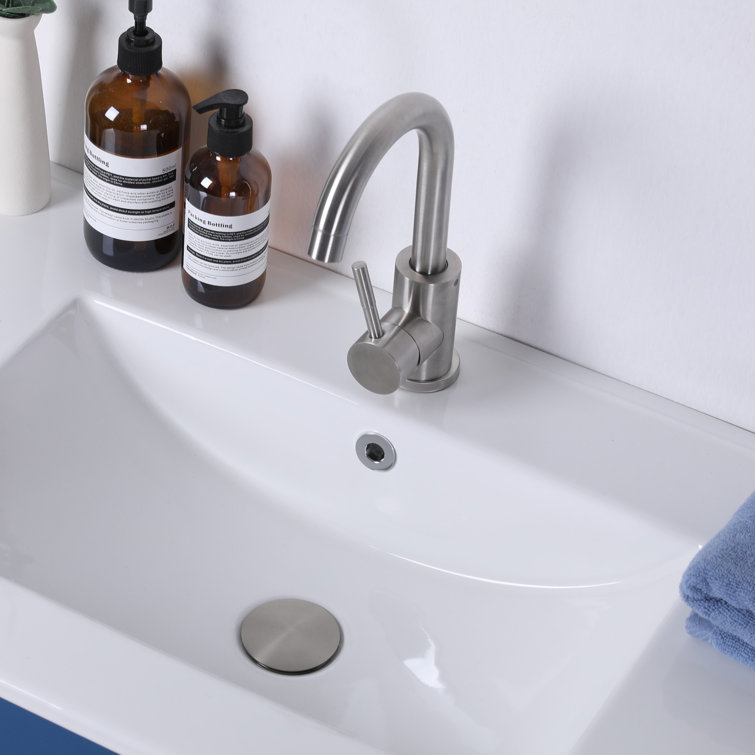 Circular Bathroom Sink Faucet Single-hole Single-handle With  Drain Assembly