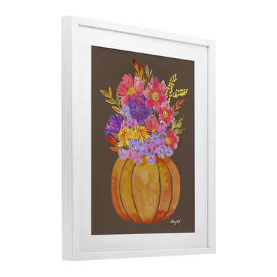 «Pumpkin Florals», reproduction encadrée sous verre, conception de Hillary Holt