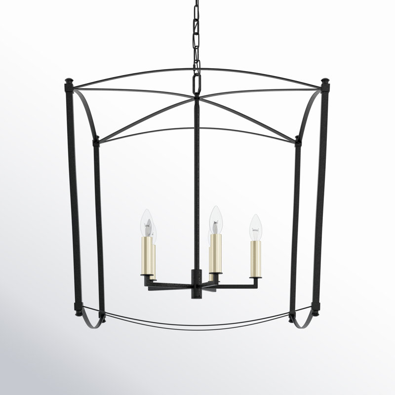 Olive 5 - Light Dimmable Lantern Geometric Chandelier, Smith Steel