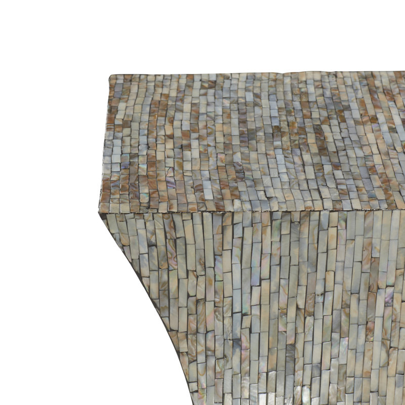 Pearl Inlay Hourglass Accent Table 15"x19" - Multicolor