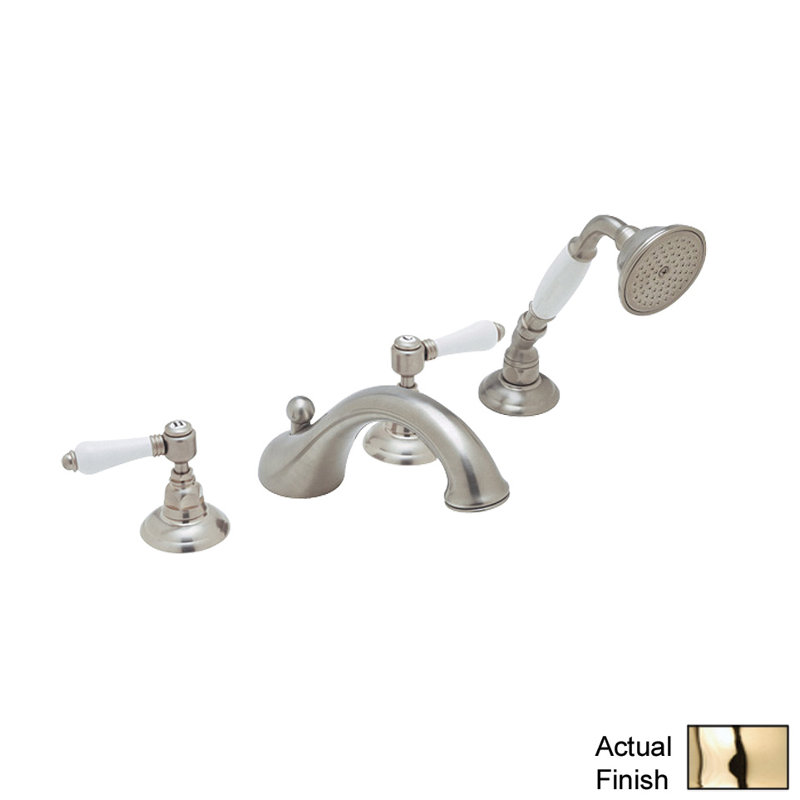 Viaggio 4-Hole Deck Mount Tub Filler, Italian Brass