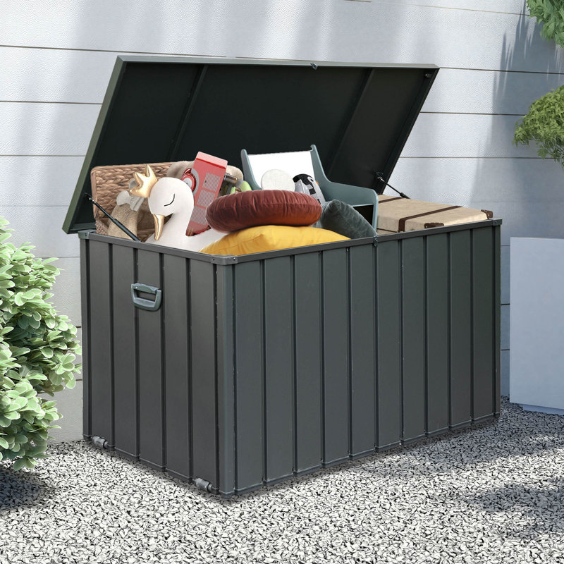 Boîte de rangement pour terrasse verrouillable Domi, Gris