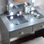 Coiffeuse et tabouret de maquillage gris, 10 lumières, port, prise de courant, 2 tiroirs, meuble-lavabo de chambre de luxe, élégant-863093642