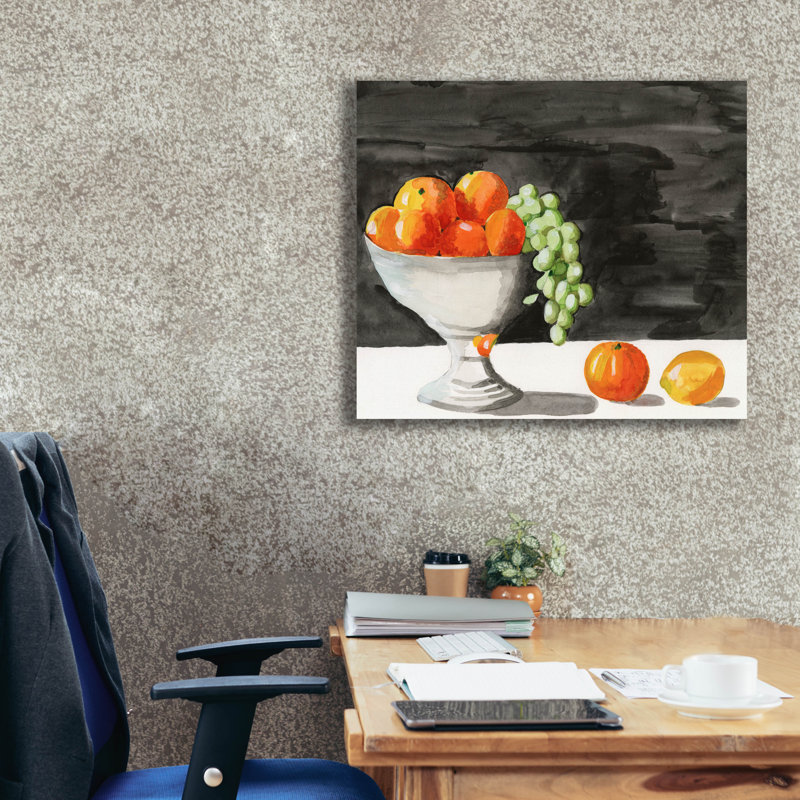  «Watercolor Fruit Bowl 2» par Alicia Longley, art mural sur toile, 30 po x 26 po