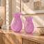 Vases de table en verre texturé dépoli en forme de tulipe Fleurine, ensemble de 2, verre coloré, violet-42260729
