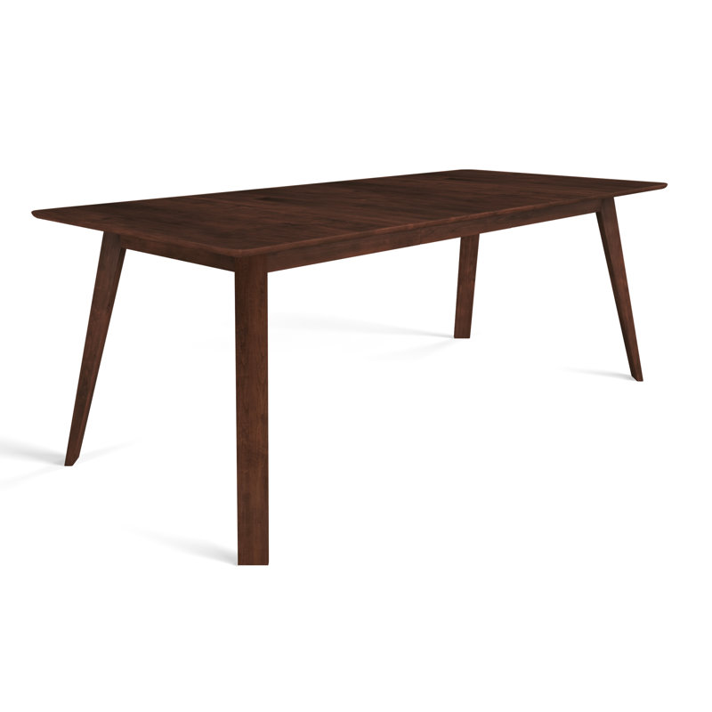 Leclair Extendable Maple Solid Wood Dining Table, Java, 29" H x 36" W x 48" D - 66" L