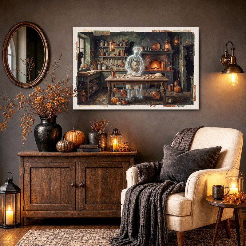 Art mural sur toile, "Ghost Baker", 24"H x 36"W