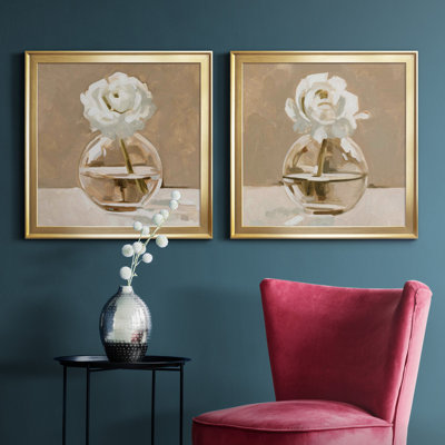 Neutral Bud Vase I - ensemble de 2 cadres pour photos Neutral Bud Vase I