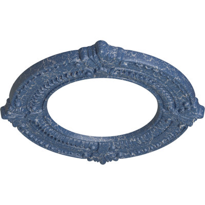 Endurathane Benson Ceiling Medallion, 11 1/8"OD x 6 1/8"ID x 5/8"P (Fits Canopies up to 6 1/8"), Hand-Painted Americana Crackle Finish