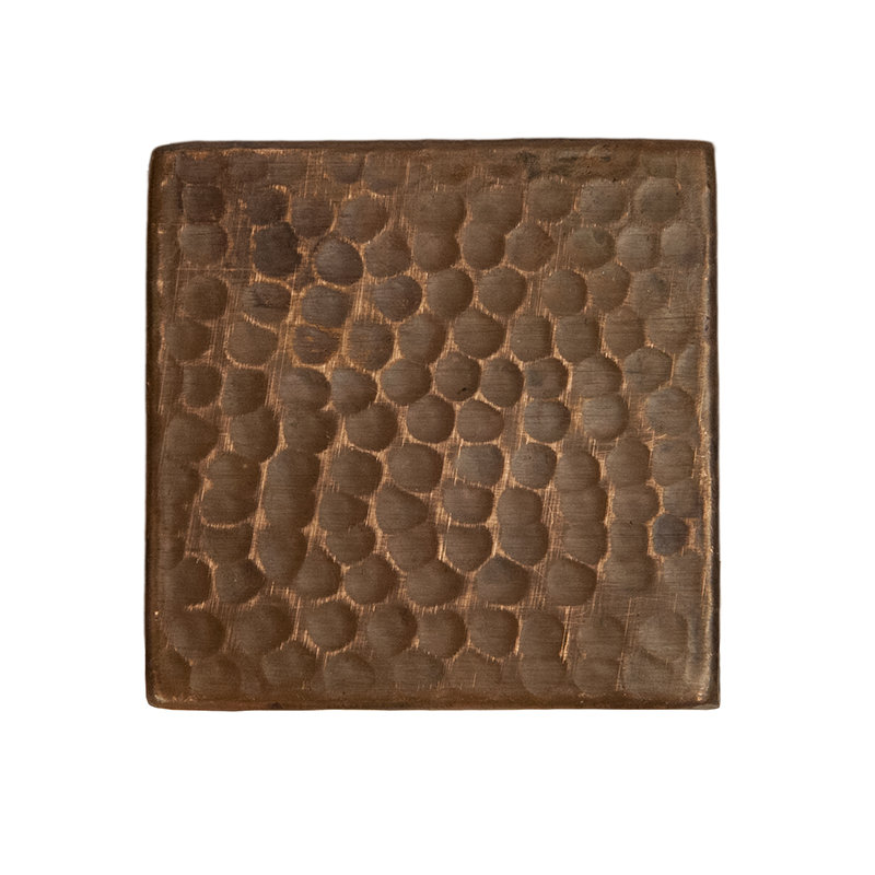 3" x 3" Hammered Copper Tile