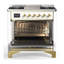 Majestic III Series 36 Inch Dual Fuel Range with 6 Sealed Burners, Griddle, in Glossy Black (Natural Gas, Brass Trim)-996369058-996369062-996369093